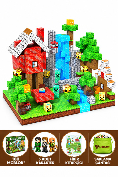 McBlok Minecraft Manyetik Orman Temalı Blok Oyuncak - 100 Parça