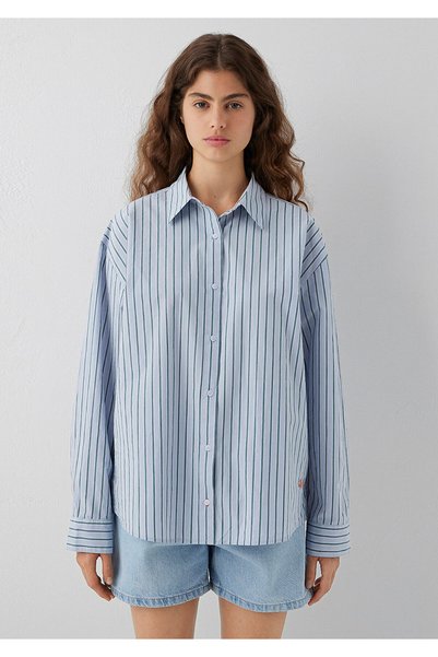 Mavi Cămașă cu dungi Oversize / Croială largă 1211567-84005