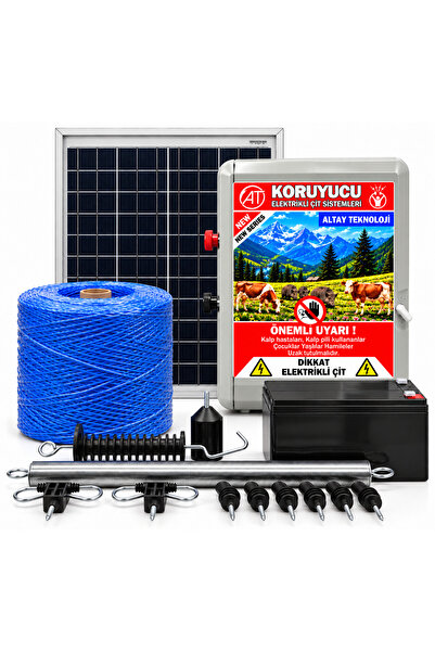 KORUYUCU ÇİT Koruyucu Elektrikli Çit Cihazı Güneş Enerjili Domuz Ayı Kovucu (STRONG A-500)