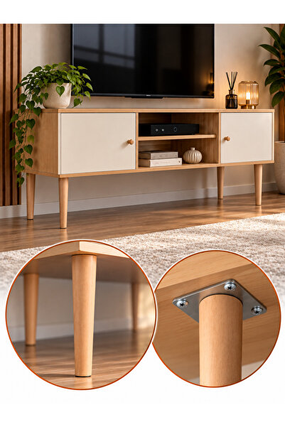 turanahşap Ahşap Mobilya ayağı- Sehpa ayağı- Puf ayağı- Tv ünite ayağı 35 cm