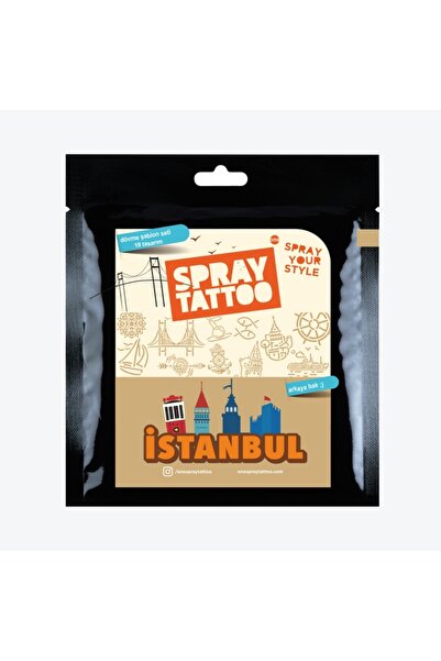 ONE SPRAY TATTOO İstanbul City Pack Dövme Şablon Seti Siyah Sprey - Tattoo & ...