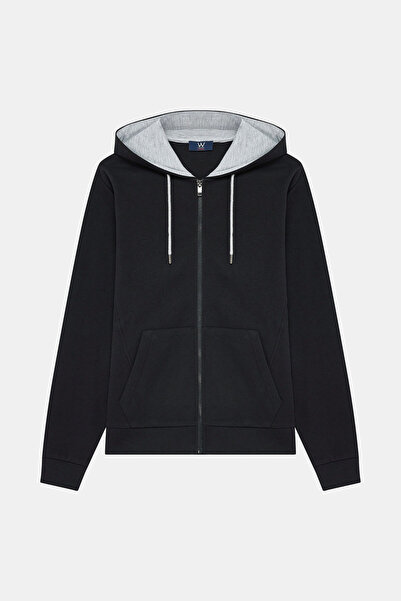 W Collection SİYAH KAPUŞONLU UZUN KOLLU SWEATSHİRT