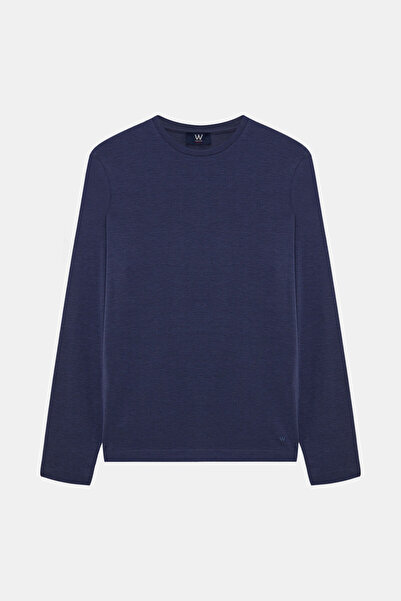 W Collection LACİVERT BİSİKLET YAKA UZUN KOLLU SWEATSHİRT