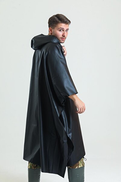 T Rain Panço Yağmurluk Su Geçirmez Unisex Genel Kullanım Siyah