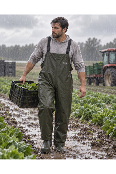 T Rain Waterproof Gardener Overalls Gardener Pants Khaki