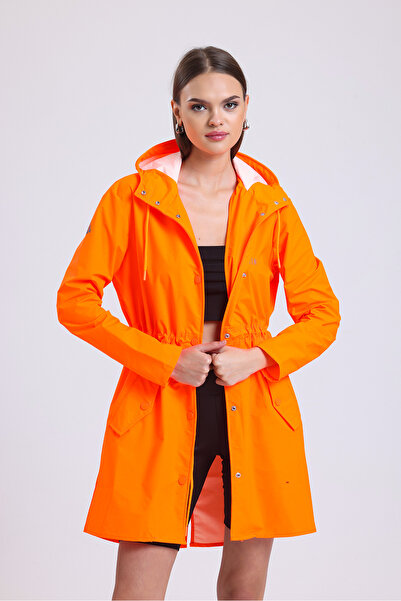 T Rain Stay Dry Turuncu Kadın Yağmurluk