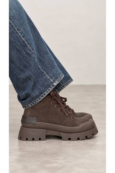 ESSO LA MİA Kendra Genuine Suede Thick Sole Boots