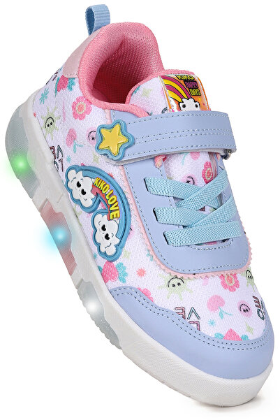 Kiko Kids Bulut Cırtlı Işıklı Kız Çocuk Günlük Spor Ayakkabı