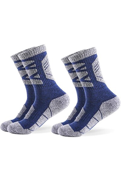 Arabest 2 Pairs Wool Blend Hiking Socks and Gloves Set,Crew Length Athletic T...