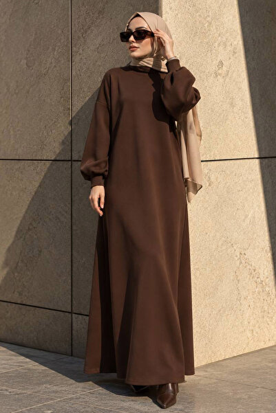 Neva Style فستان حجاب بني اللون 23641KH