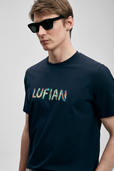 Lufian Surge Modern Grafik Tişört Lacivert