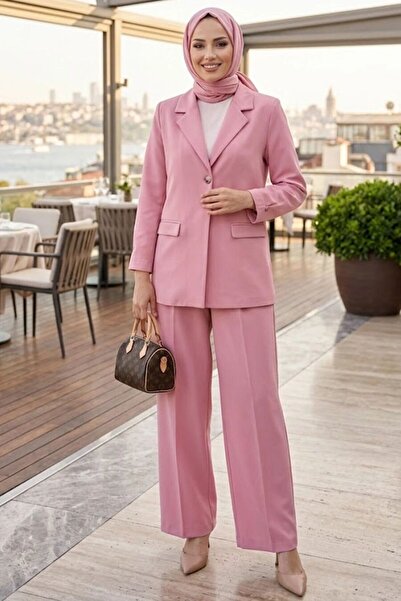 N.S NEVA STYLE Jacketed Powdered Hijab Double Set 6277Pd