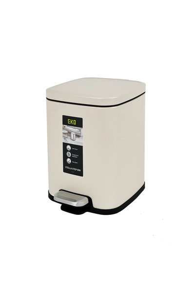 EKO Stainless Steel Color coated Slow Cloasing Bin 9L Beige