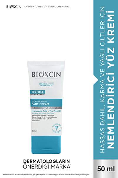 Bioxcin Hydra Nemlendirici Yüz Kremi 50 ml – Karma ve Yağlı Ciltler İçin, Hid...