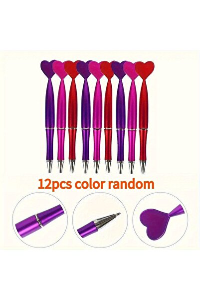 Choice black WHITE 12 Colored Heart-shaped Ballpoint Pens - Heart-shaped Desi...