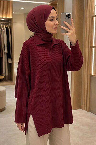 N.S NEVA STYLE سترة تونيك من التريكو بتصميم فيتريبي فيشين 65903VSN