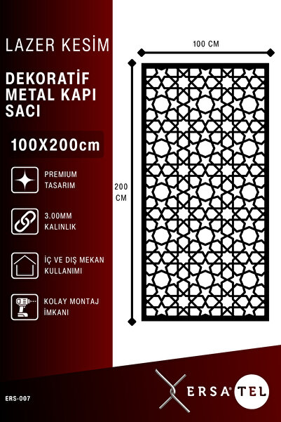 ERSA DEMİR ÇELİK Ersatel Modern Lazer Kesim Bahçe ve Villa Kapı Sacı (boyasız)