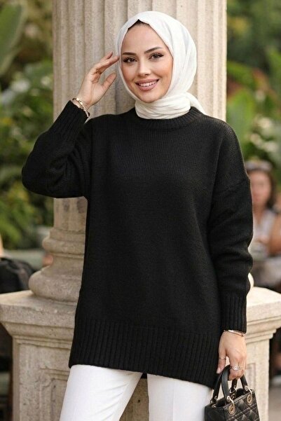 N.S NEVA STYLE سترة تريكو سوداء للحجاب 87181S