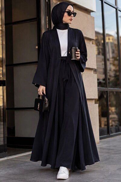 Neva Style طقم كيمونو مراكش أسود بحزام 1403S