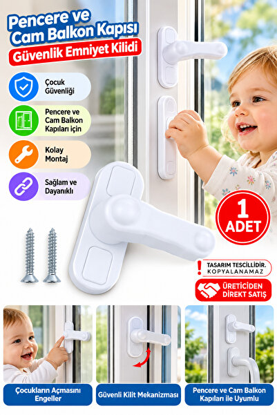 wappa 1 Adet Pvc Pimapen Pencere Cam Balkon Kapısı Güvenli Emniyet Kilidi