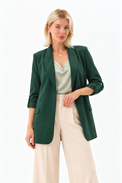Shahiqa Kolu Büzgülü Blazer Ceket