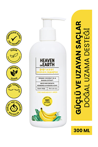 Heaven on Earth Hair Growth Helping Banana Baby Kids Hair and Body Shampoo Ba...