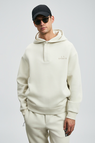 Lufian Road Erkek Sweatshirt Kırık Beyaz