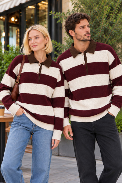 Çift Kazak Unisex Oversize Triko Kazak – Kadın & Erkek