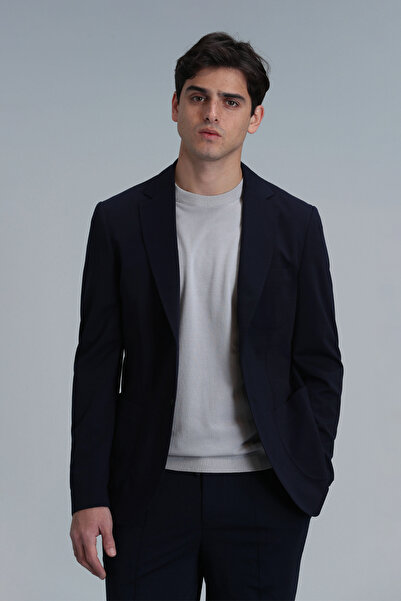 Lufian Peler Spor Erkek Blazer Ceket Slim Fit Lacivert