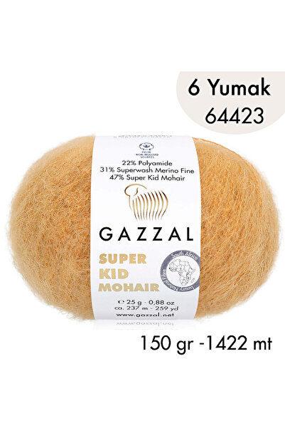 Gazzal Super Kid Mohair 64423 - 6 Yumak 150 gr