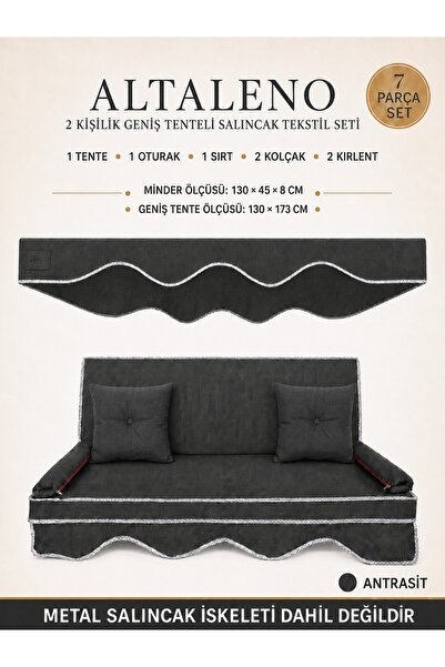 Zishome 2 Kişilik Salıncak Tekstil Seti 130X45X8 cm Bahçe Balkon Salıncağı Mi...