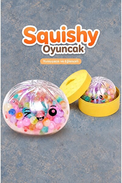Kutulu Renkli Boncuklu Squishy Çin mantısı Oyuncak – Yumuşak Sıkma Oyuncağı Sevimli Tasarım