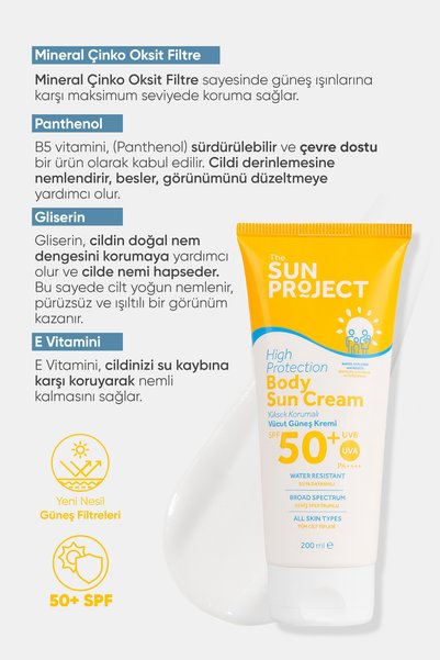 Görkito The Sun Project Yüksek Korumalı Aile Boyu Yüz Ve Vücut Güneş Kremi 50 Spf Pa 200 ml