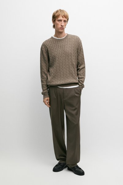 Massimo Dutti Örgü desenli bisiklet yaka triko kazak
