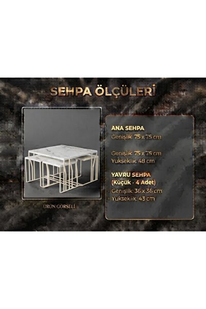 Zigon 4+1 YAVRULU ORTA SEHPA SEHPA KREM BEYZ MERMER