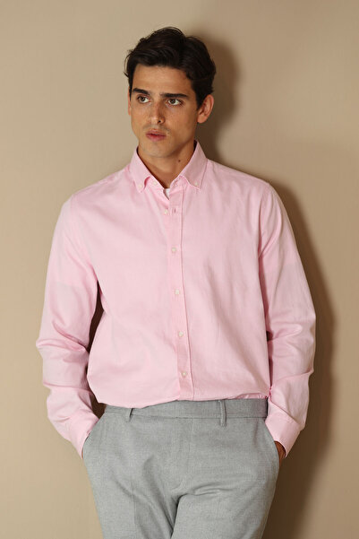 Lufian Danıel Erkek Smart Gömlek Comfort Slim Fit Pembe