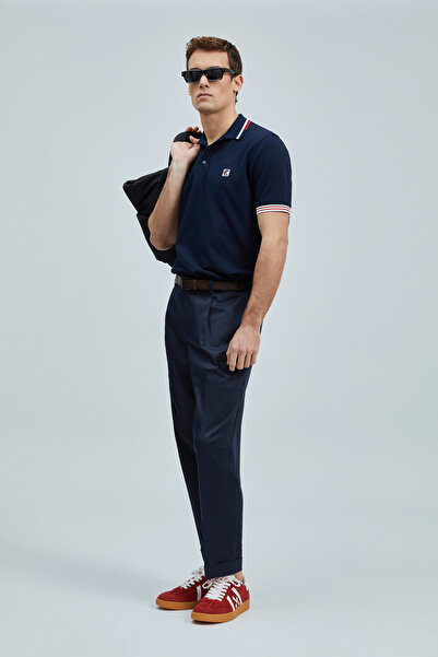 Lufian Ανδρικό μπλουζάκι πόλο Eros Smart Navy Blue