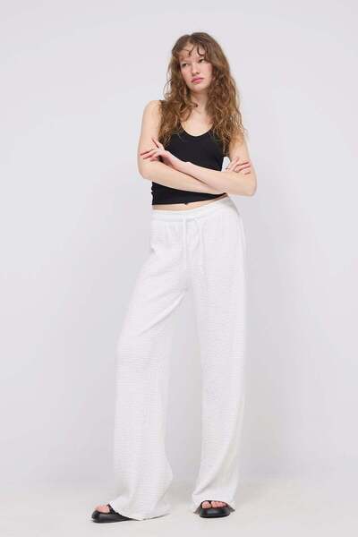Addax Dokulu Wide Leg Pantolon PN10680-D8