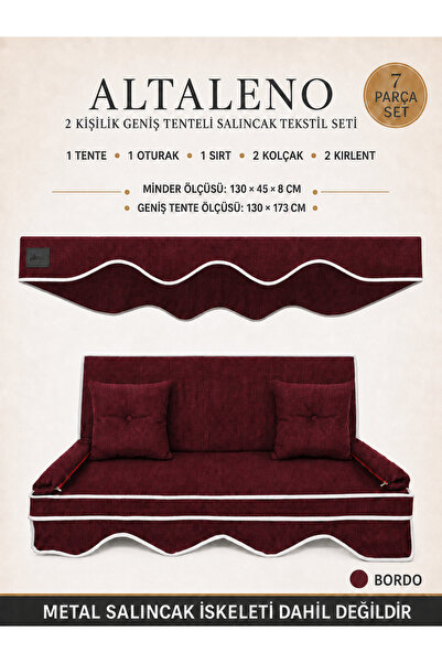 Zishome 2 Kişilik Salıncak Tekstil Seti 130X45X8 cm Bahçe Balkon Salıncağı Mi...