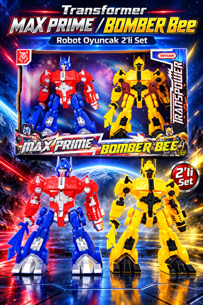 Toysan Transformer Optimus Prime / Bumble Bee Robot Oyuncak 2'li Set