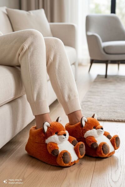 Twigy Fox Kadın, Garson Boy Hayvanlı Panduf Turuncu 36/41