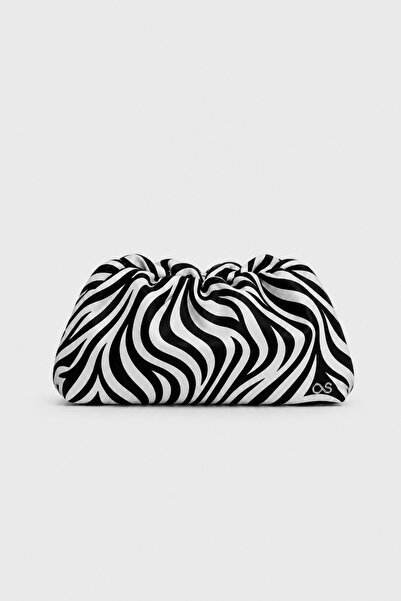Çantacımstore Kadın Büzgülü Çanta Zebra Suni Deri ( Charm Dahil Değildir )