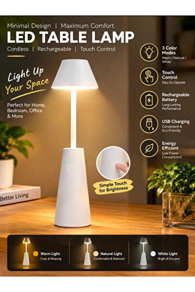 Generic LED Rechargeable Foldable Desk Lamp - Portable Study Table & Camping ...
