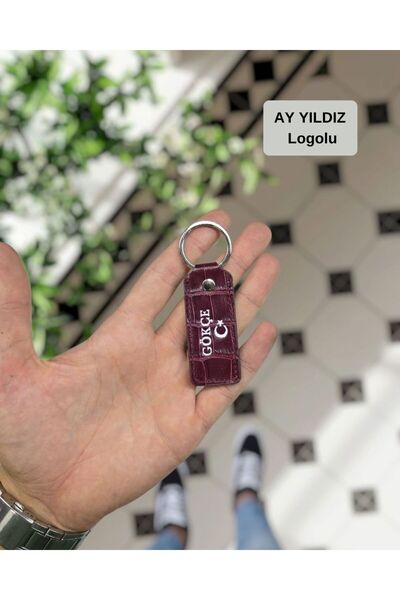 VİSSO 1020 Hakiki Deri İsme Özel Anahtarlık Kişiye Özel Deri Ürün