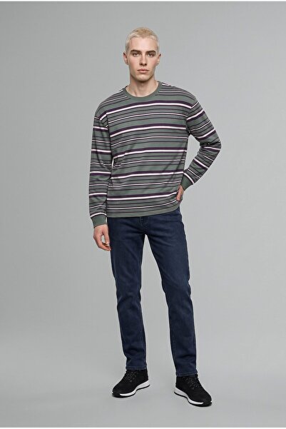 DeFacto Boxy Fit Crew Neck Striped Sweatshirt H4882Ax26Au