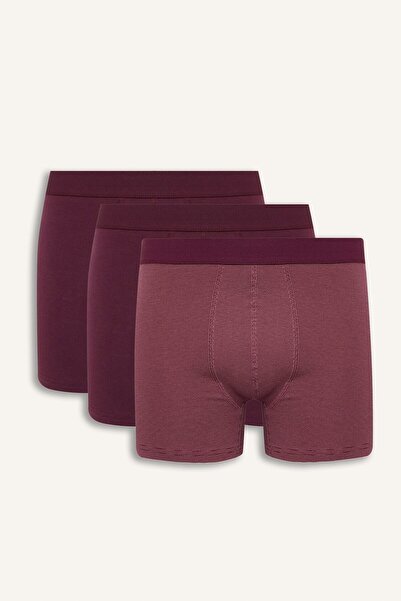 DeFacto Regular Fit Çizgili Dokulu Beli Lastikli Pamuklu 3'lü Boxer I4021AX26AU