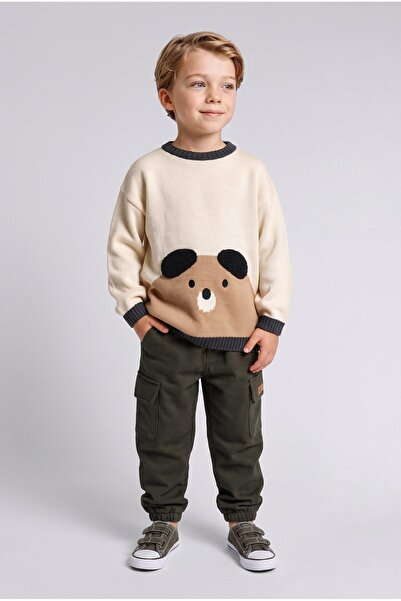 DeFacto 100% Cotton Cargo Pocket Jogger Fit Thick Basic Sweatshirt Fabric Swe...