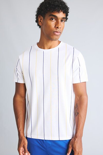 DeFacto Standard Fit Crew Neck Short Sleeve Striped T-Shirt I8367Ax26Au