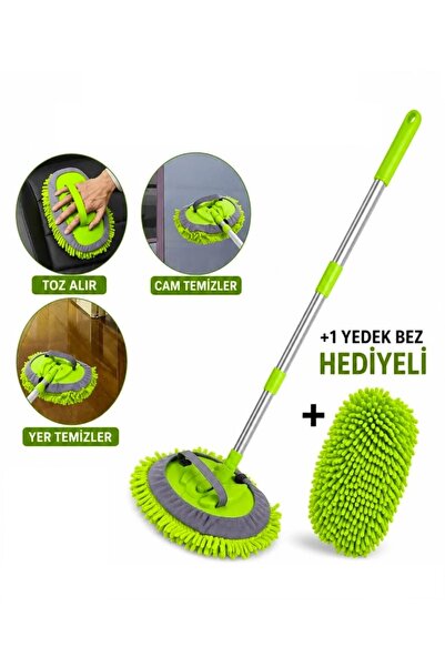 Techmaster Mikrofiber Oto Araba Araç Cam Yıkama Temizleme Fırçası Mopu Yedek Bez