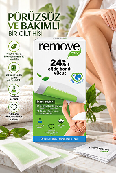 remove Care Vücut Ağda Bandı İnatçı & Sık Tüyler 20'li